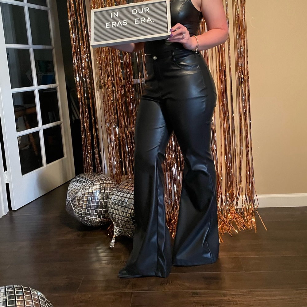 Flare Leather Pants